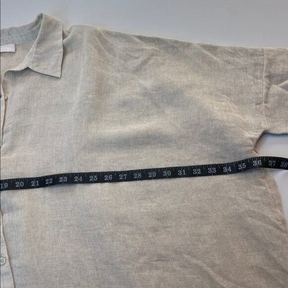 Posse linen shirt Beige Button-Down minimal oversized sophisticated one size - Picture 8 of 16
